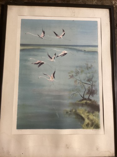 Lithographie zarou paysage - lithographie,