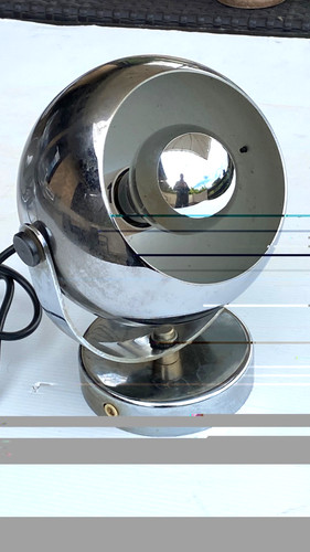Ancienne lampe chrome applique - lampe,