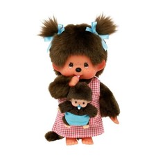 Peluche Monchhichi Maman & Bébé - 20 cm - BANDAI