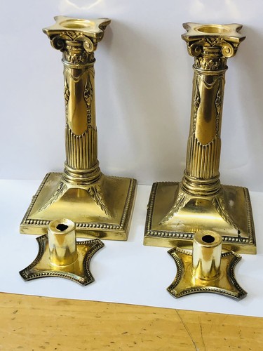 Paire bougeoirs anciens - de,