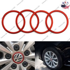 4pcs Red Car Wheel Center Logo