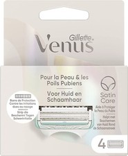Pack 4 Lames "Gillette VENUS" Satin Care Peau et Poils Pubiens Recharges Rasoir*