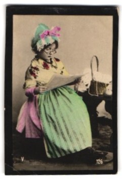 Mini carte postale une - postale, jeune