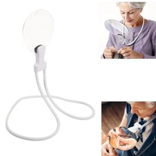Lentille Loupe De Cou Mains Libres Flexible 5X Réglable Broderie Blanc