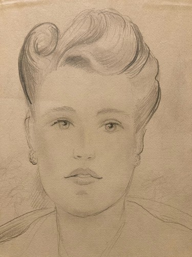 Dessin 1938 portrait buste - dessin,