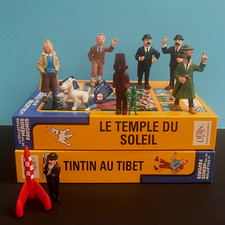 VINTAGE - LOT 10 FIGURINES TINTIN HERGE BULLY 1990 - ESSO 1973 - PLASTOY 1994 ..