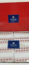 Nappe Rectangle & 12 Serviettes NYDEL Modèle CHINON Col. POTERIE Fond Blanc
