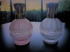 PAIR OF  LAMPES BERGER  PARIS MADE IN FRANCE FROSTEN GLASS WHITE AND PINK