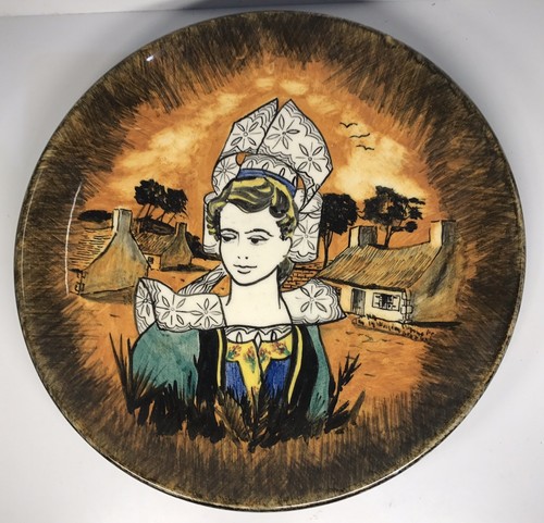 Rare assiette décor - assiette, bretonne