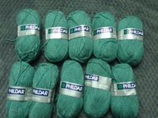 LOT DE 10 PELOTES LAINE  LIN PHIL PHILDAR COLORIS VERT LEGEREMENT MOUCHETE