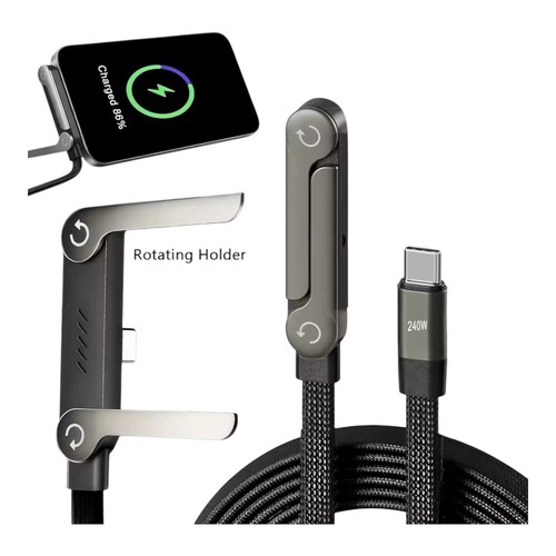 Chargeur usb rotatif - usb-c,