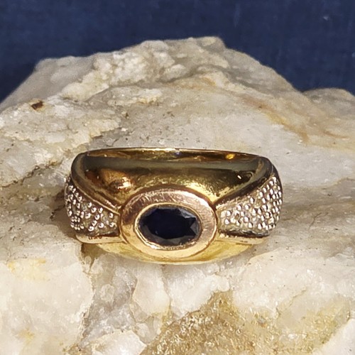Bague vintage pierre bleu - bague,