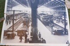 affiche scolaire années 60 une gare de Paris