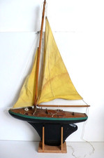 BORDA  VOILIER DE BASSIN BOIS  ANNÉES 50    Lg 40 x Ht 72 cm    ÉTAT DE JEU
