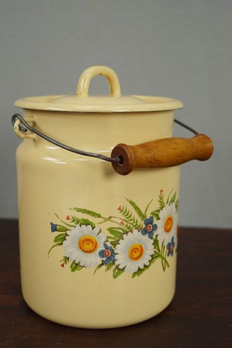 Vintage emaille laitière pot - emaille,