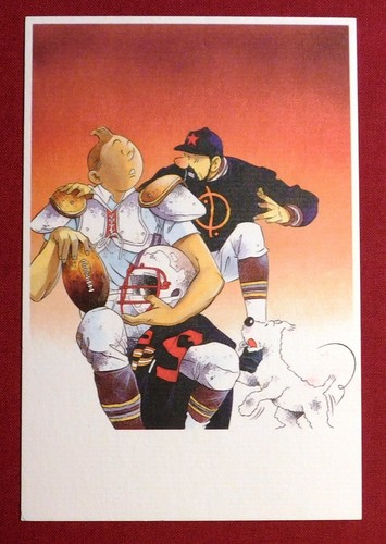 Carte postale pastiche - postale, tintin