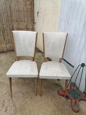  Lot De 2 Chaises  Anciennes Style Bauman Salle À Manger Skai Bois 