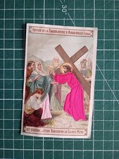 BX09 image pieuse gaufrée satin - chocolat Aiguebelle IV Jésus Sainte mère