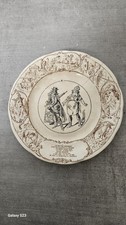 Assiette ancienne faïence Opaque de Sarreguemines “Le bon roi Dagobert” série