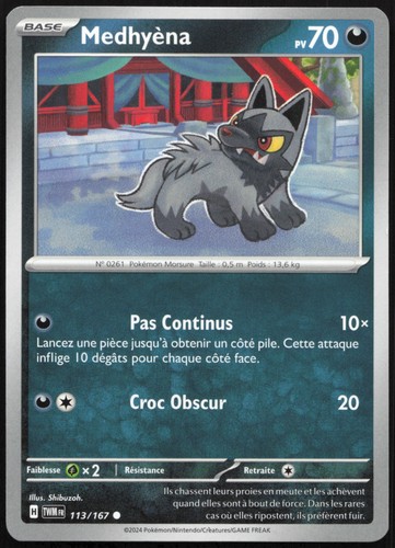 Carte pokémon medhyèna - carte,