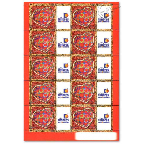 Feuille timbres saint - feuille, saint-valentin