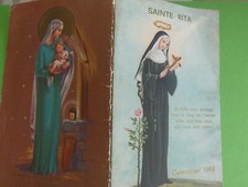image pieuse double sainte rita calendrier 1962