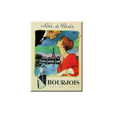 Plaque métal publicitaire 15x20cm plate : Bourjois, Soir de Paris