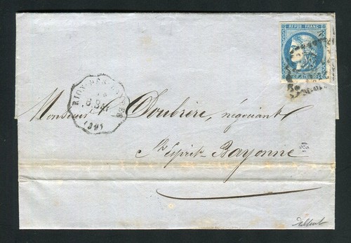Rare lettre rion des - de,