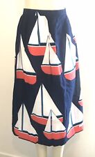 JUPE / SKIRT HERMÈS VINTAGE "BATEAUX"  TAILLE 42 EN TRES BON  ÉTAT