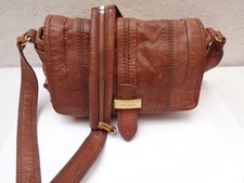 ** JUICY COUTURE ** sac à main extensible bandoulière en cuir vintage bag 