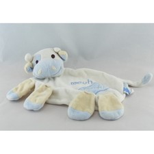 Doudou plat Vache Meuh ! bleu