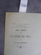 Ferdinand Monoyer Un mot sur La nature des virus ophtalmologie optique médecine