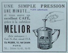 PUBLICITE MELIOR CAFETIERE UNE
