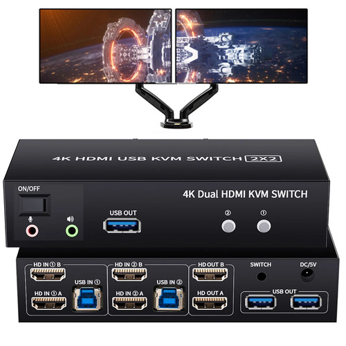 Commutateur kvm hdmi - hdmi, 2x2