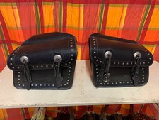 Lot 2 Anciennes Sacoches MOTO BIKER Cuir Marque Equip'Moto Années 80 VINTAGE