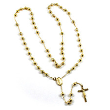 Collier chapelet jaune - collier,