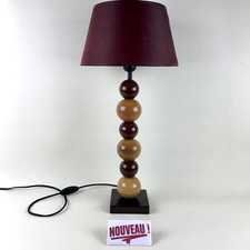 ➜Lampe de table/bureau/à poser céramique boules brun/marron/rouge France 59 cm !