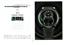 Publicité Advertising 088  2009  montre  Jacquet Droz 30  Kronometry (2pag)