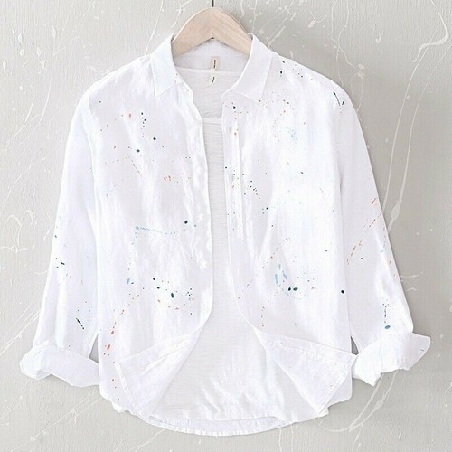 Hommes imprimé lin - lin, chemise