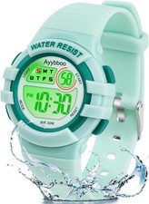 Montre Enfant Numérique Garçon Fille,Montres Digitale Sport avec LED 7 Couleu...