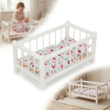 Lit poupée bois blanc +