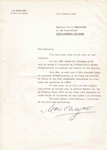 Marc chagall lettre - chagall,