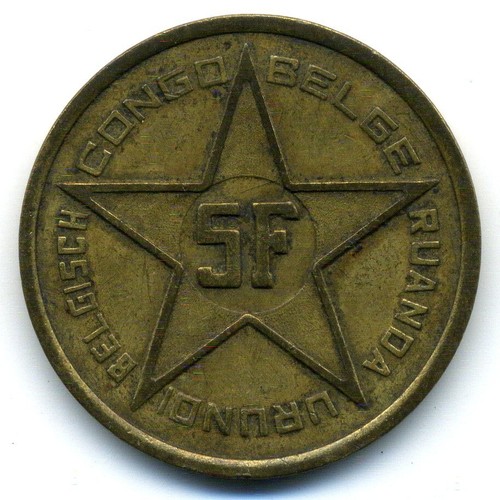 Congo belge 5 francs - congo,