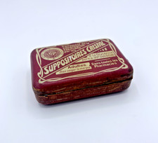 Ancienne boîte pharmaceutique "suppositoires Cristal" vintage en métal retro 