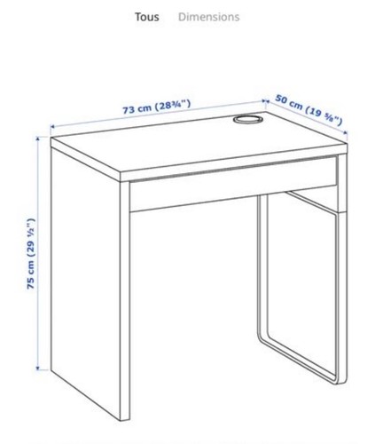 Bureau blanc ikea - blanc, occasion