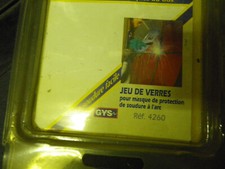 Jeu Verres rechange pour masque soudure arc GYS ref 4260 sous blister non ouvert