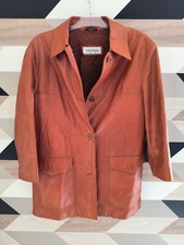 manteau veste femme cuir marron max mara taille 46