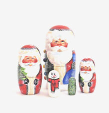 5 Pc Russian Nesting Doll , Matreshka Doll - Santa  7" Tall
