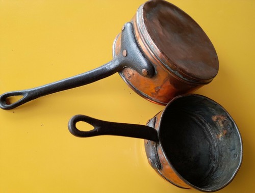 Lot casseroles en cuivre - lot,