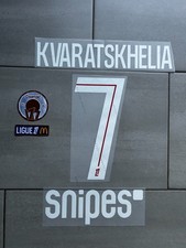 Kit flocage KVARATSKHELIA #7 Patch PSG Home 25-26 Ligue 1 Maillot LFP + Snipes